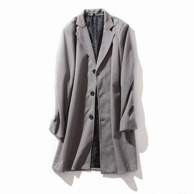 Men's Big & Tall Solid Color Lapel Single-Breasted Coat – M-5XL - View 5