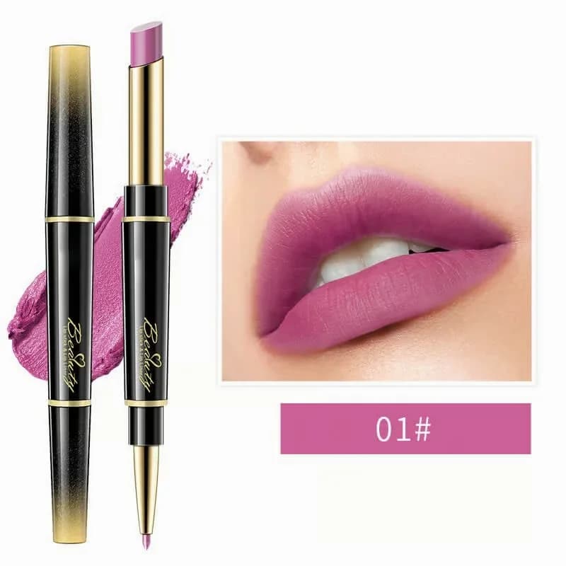 Double-Ended Matte Lip Liner & Lipstick – Waterproof, Non-Fading - Main