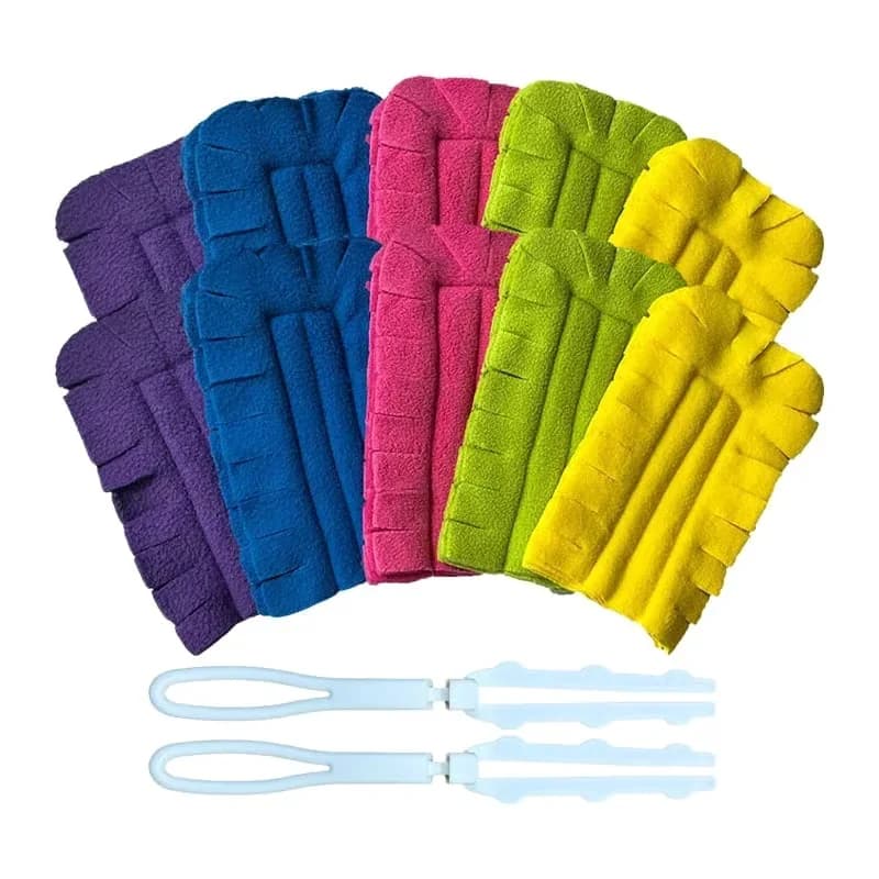 Reusable Chenille Microfiber Duster with 2 Handles & 10 Refills - Main