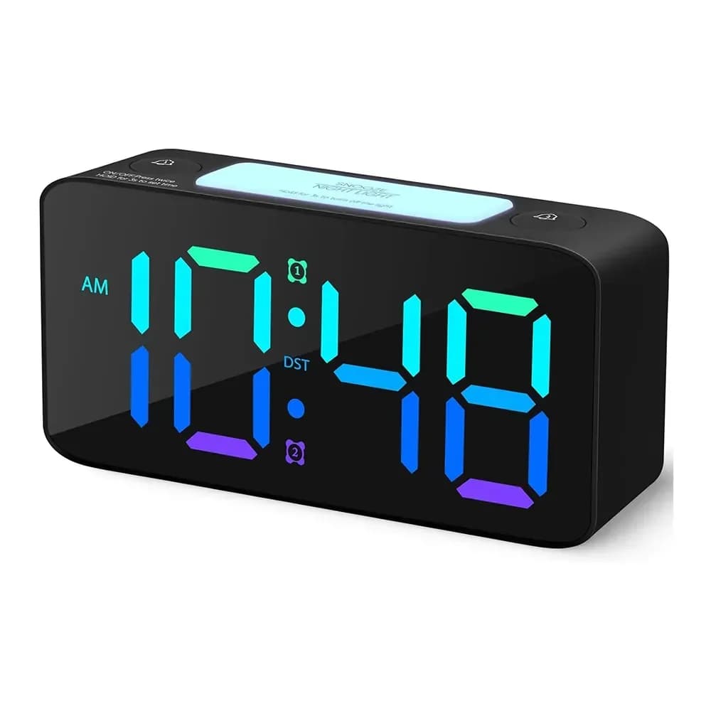 6.3-Inch RGB Alarm Clock with 115dB Dual Alarm & Nightlight - Main