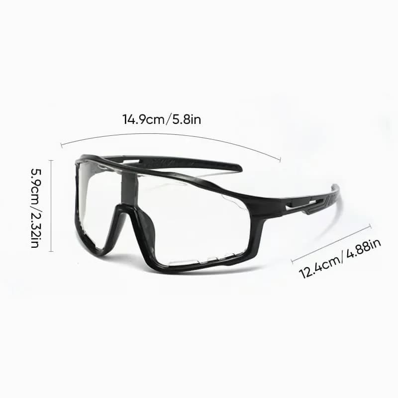 Photochromic UV Protection Sports Sunglasses, Black - Main