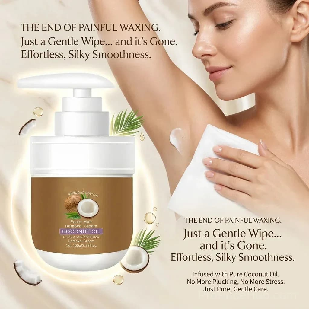 Coconut Hair Removal Cream for Face, Underarms, Legs & Intimate Areas - Main