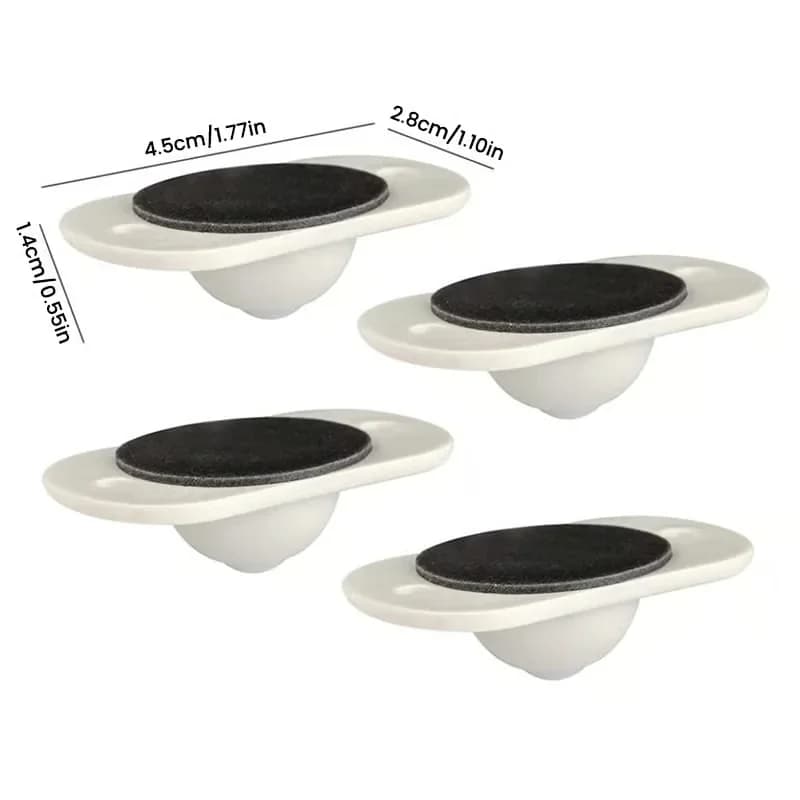 Adhesive Universal Pulley Wheels, 4-Pack - Main