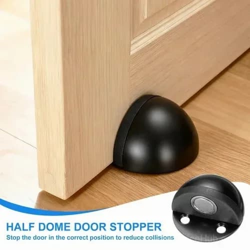 2-Pack Black Hidden Magnetic Door Stopper Holders, Stainless Steel - Main
