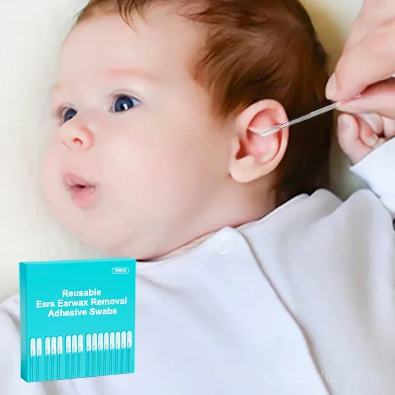 Reusable Earwax Removal Adhesive Swabs for Kids, Small, 24-Pack - Main