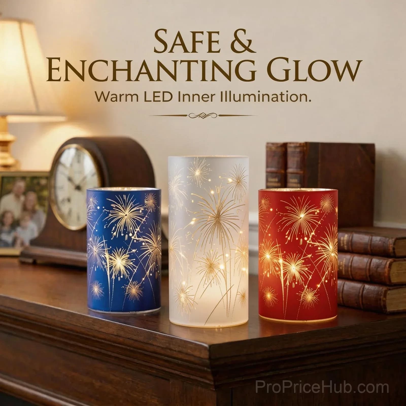 Patriotic Red, White & Blue Firework Lanterns - Premium Trio Set - View 4