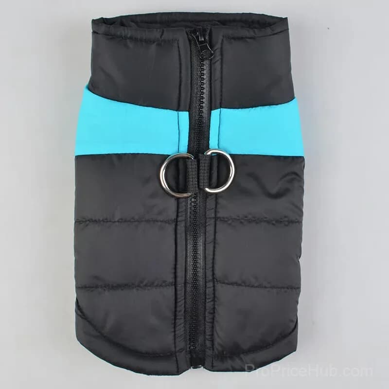 Winter Warm Waterproof Dog Vest with Zipper, Blue, Size S - View 5