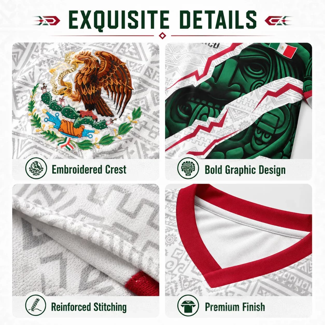 Mexico National Team 2026 V-Neck Soccer Jersey - View 7