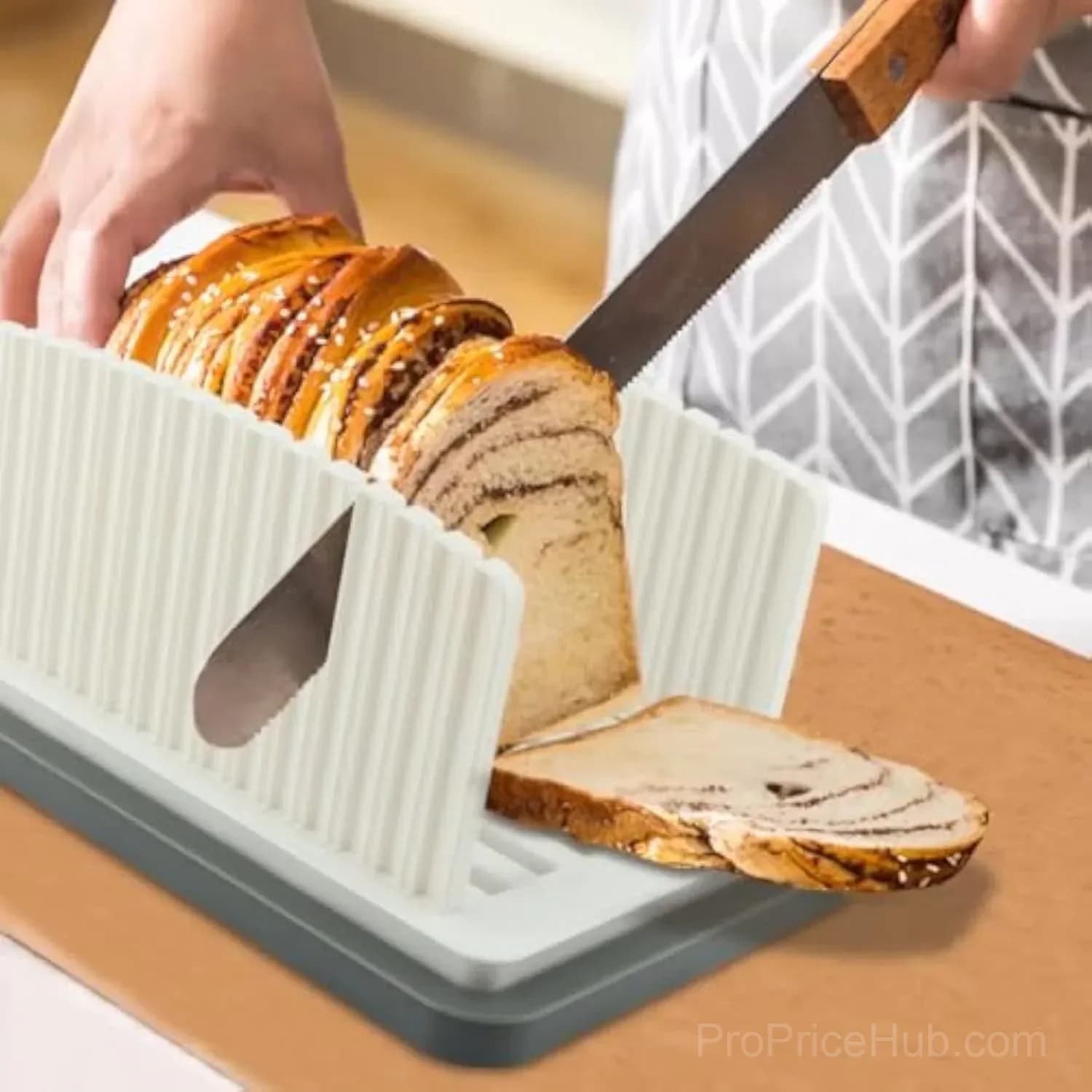 Adjustable Foldable Bread Slicer with Crumb Catcher Tray - View 10