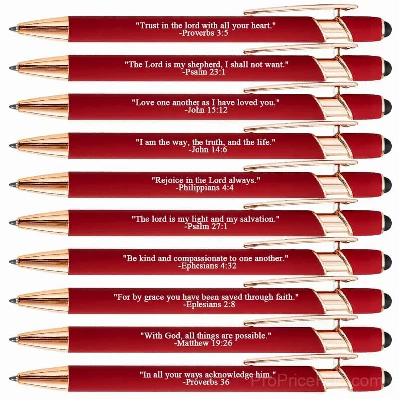 Bible Verse Ballpoint Pen Set, Rose Gold, 10 Pieces - View 6