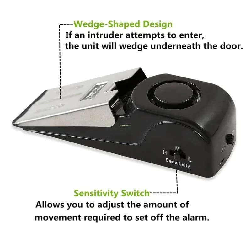 Doorstop Alarm with 120dB Siren - Home Security Wedge - View 4