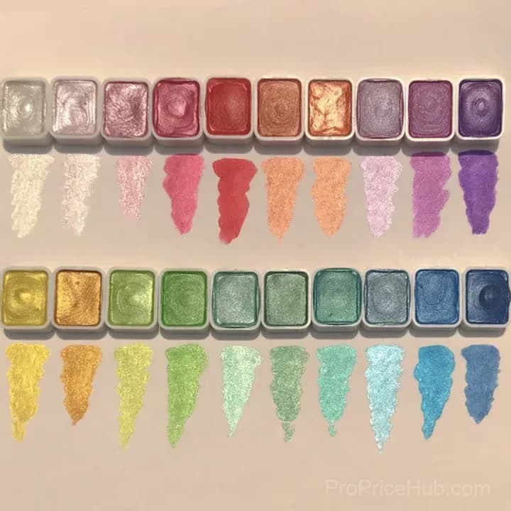 20-Color Shifting Watercolor Painting Set with Brushes - View 10