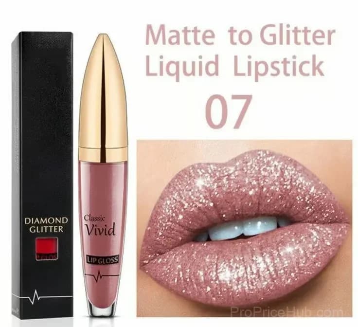 Diamond Lip Gloss Matte to Glitter Liquid Lipstick Waterproof 01 - View 10