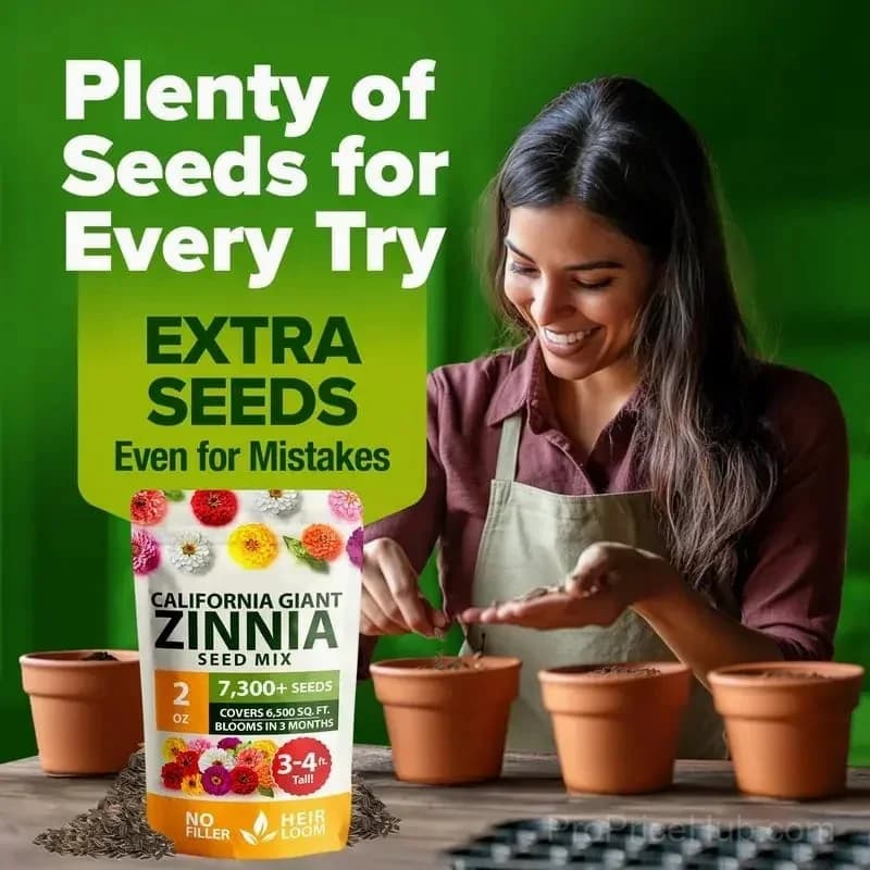 Zinnia Seeds - Heirloom, Pure, No Filler Flower Seeds - View 5