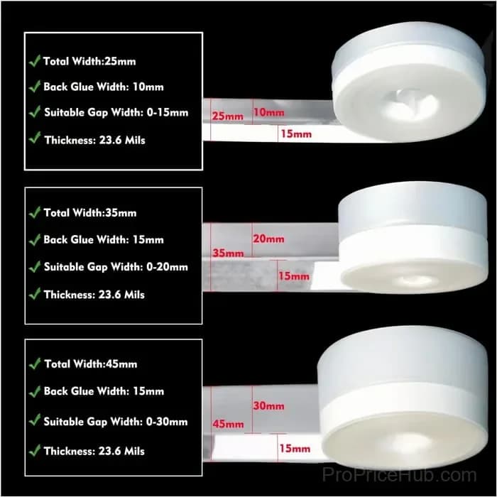Transparent Draft Seal Insulation Tape, 6.6 ft x 25 mm - View 8