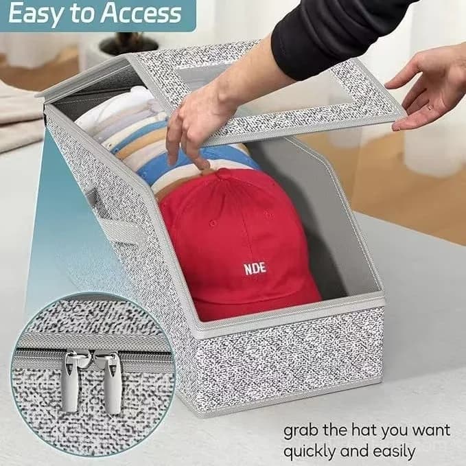 Stackable Hat Storage Boxes for Baseball Caps - View 3