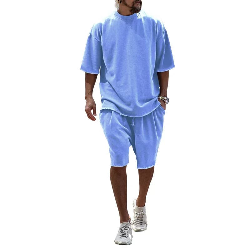 Men's Casual Loose Fit Solid Sports Set - M to 8XL - View 6