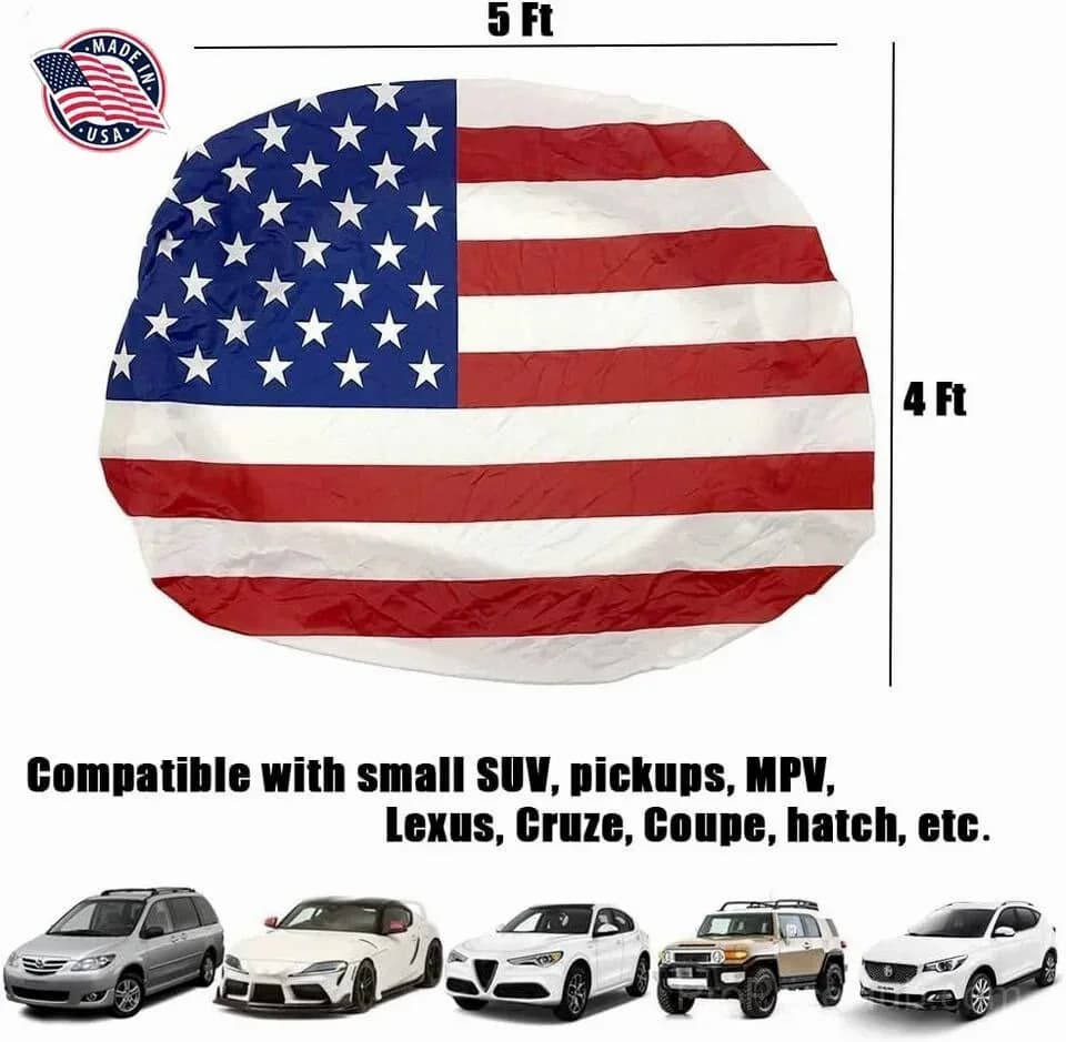American Car Hood Flag - No Glue No Tools, Install in 1 Minute - View 6