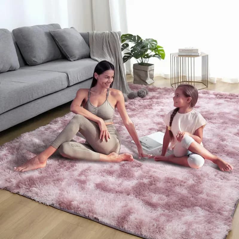 Grey Gradient Plush Floor Mat, 40 x 60 cm - View 2