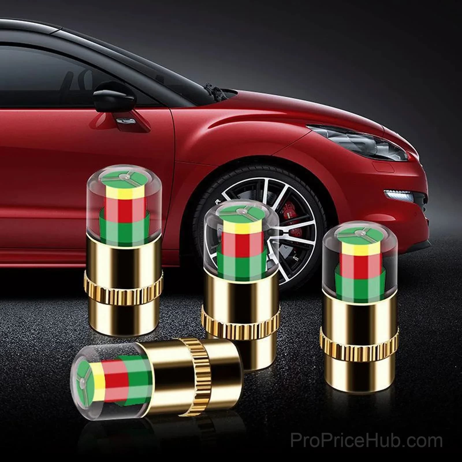 4-Piece Car Tire Pressure Monitor Valve Stem Caps Set - View 5