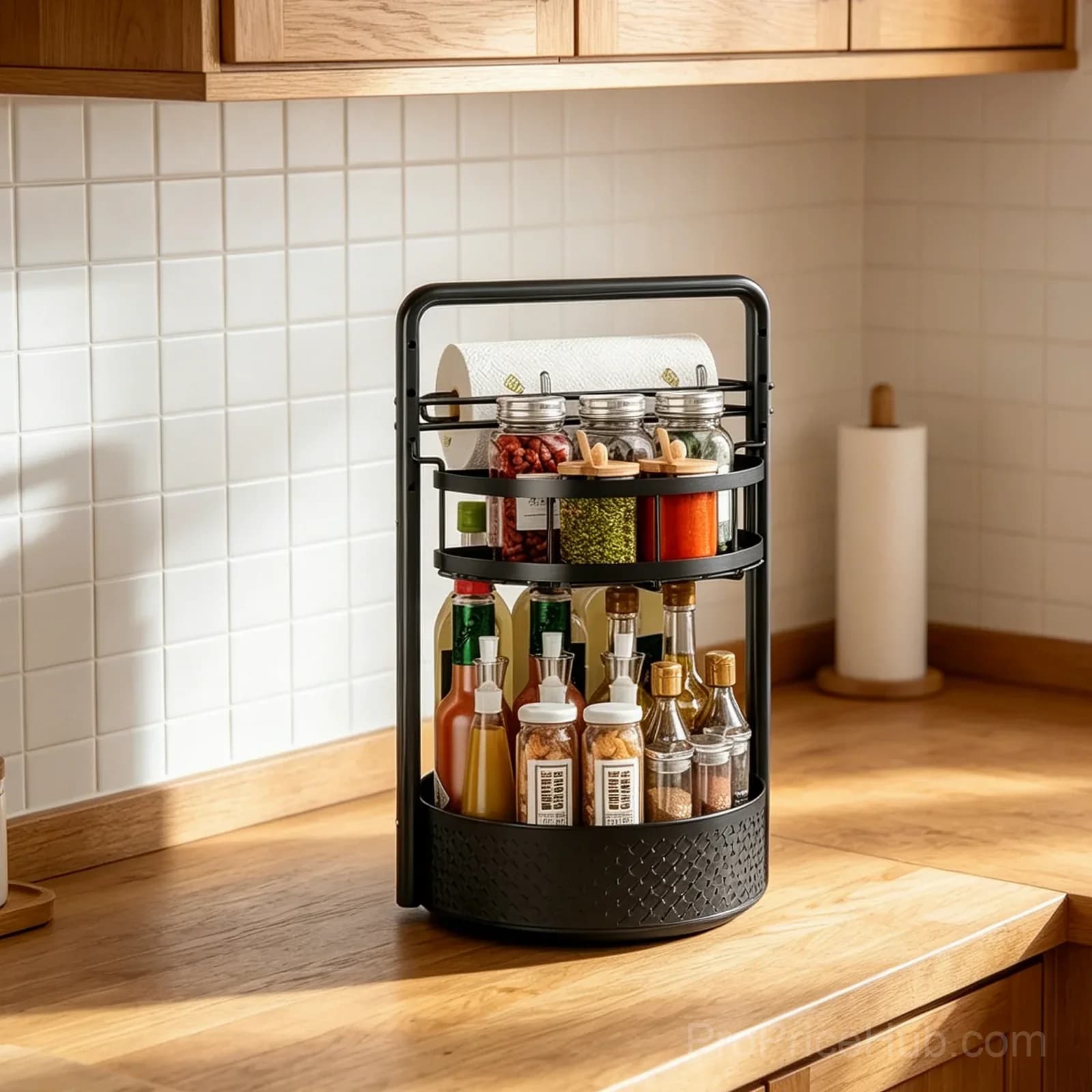 Paper Towel and Seasoning Storage Rack - View 4