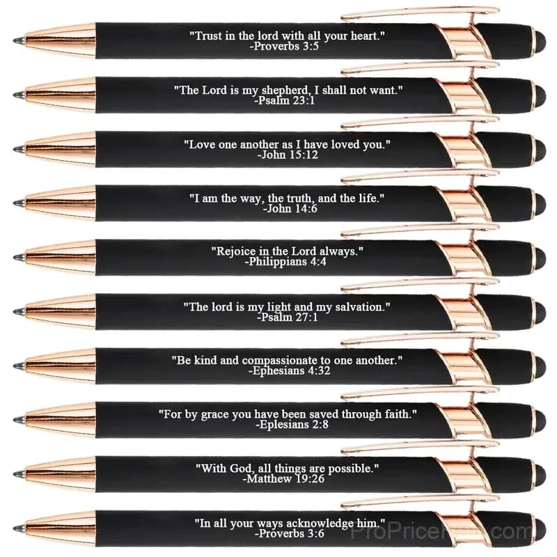 Bible Verse Ballpoint Pen Set, Rose Gold, 10 Pieces - View 4