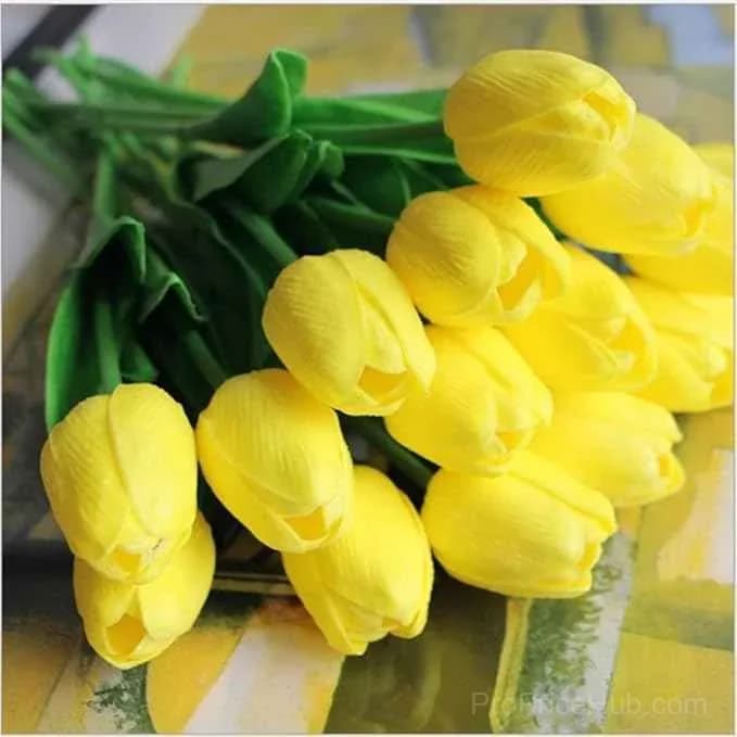 10-Piece UV Resistant Waterproof Faux Tulip Bouquet – Artificial Flowers for Indoor/Outdoor Decor - View 21