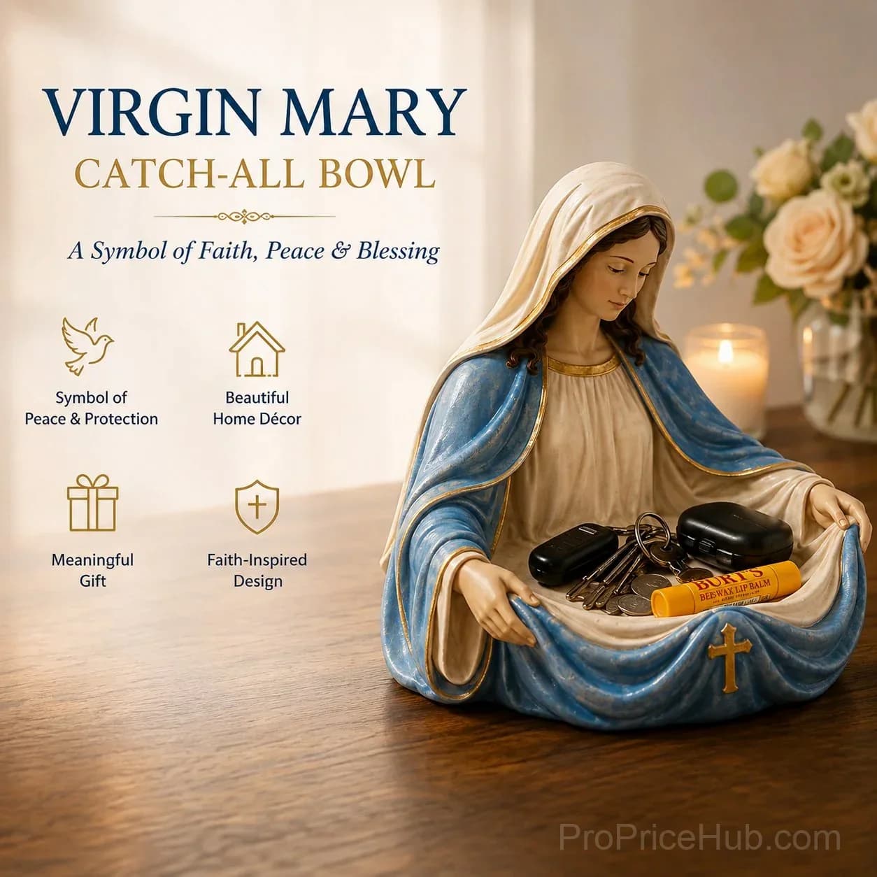 Handmade Virgin Mary Catch-All Bowl - Organizer - View 3