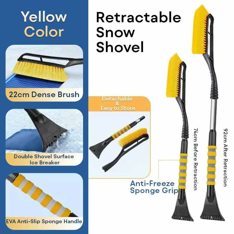 Anti-Scratch Snow and Ice Scraper Tool, -40°F Resistant, Orange - View 3