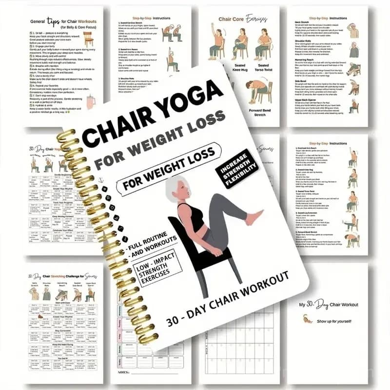 Chair Yoga Weight Loss Spiral-Bound Notebook & Exercise Guide - At-Home Fitness Journal - View 8