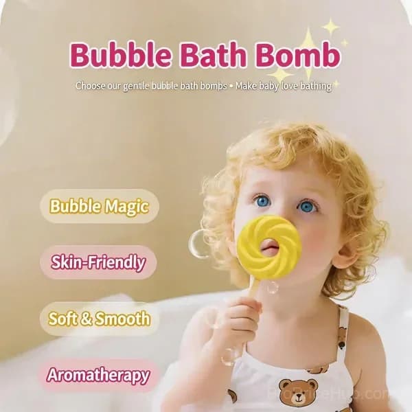 Cute Lollipop Bath Bomb – Colorful Bubble Bath Ball for Kids - View 4