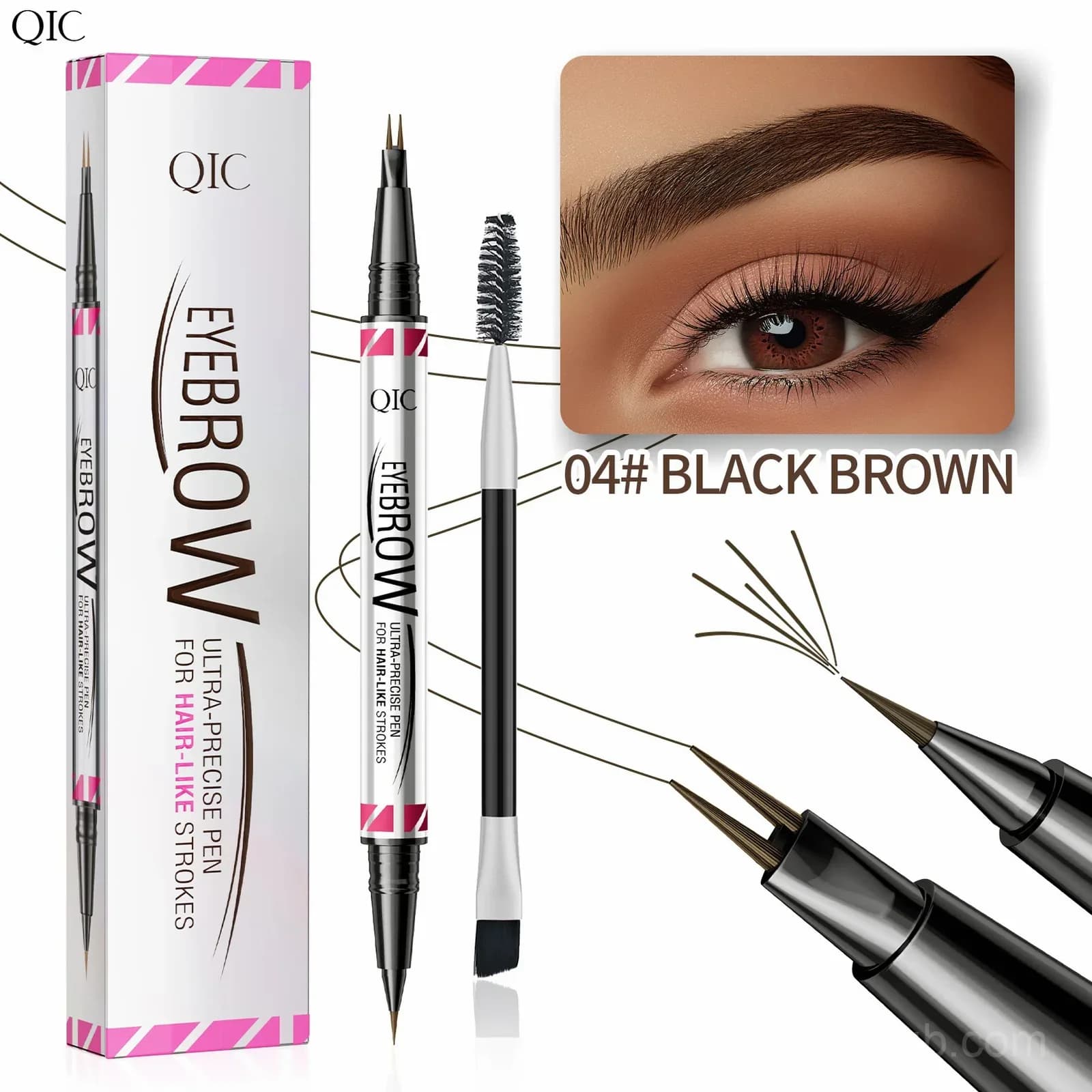 3D Waterproof Microblading Eyebrow Pen, Light Brown-Blond - View 11