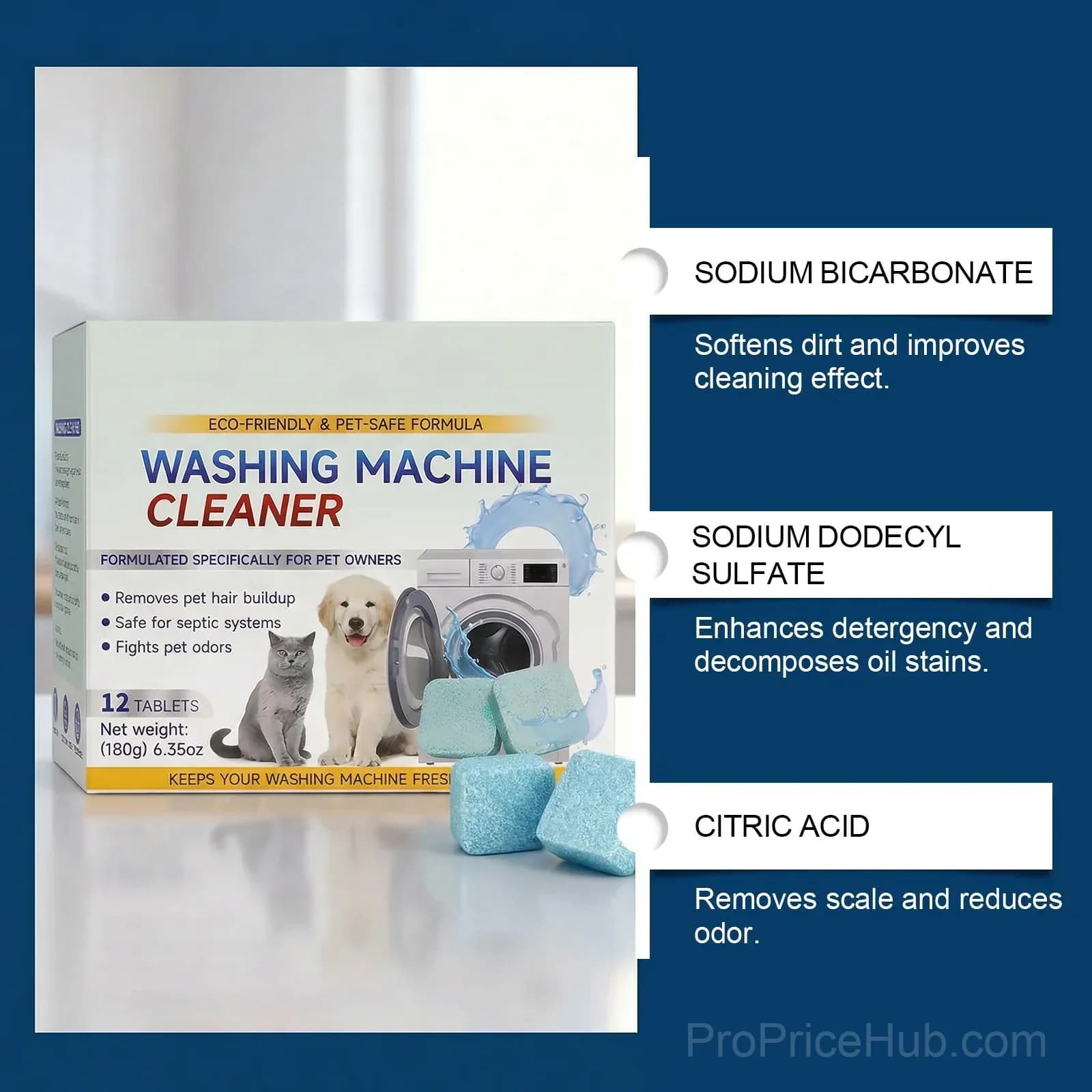 Eco Washing Machine Cleaner – Pet Odor & Mold Remover - View 3