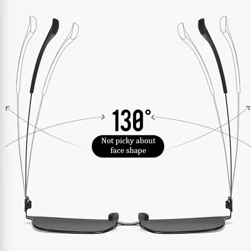 Black Rimless HD Protective Sunglasses, Metal, 1 Pair - View 6