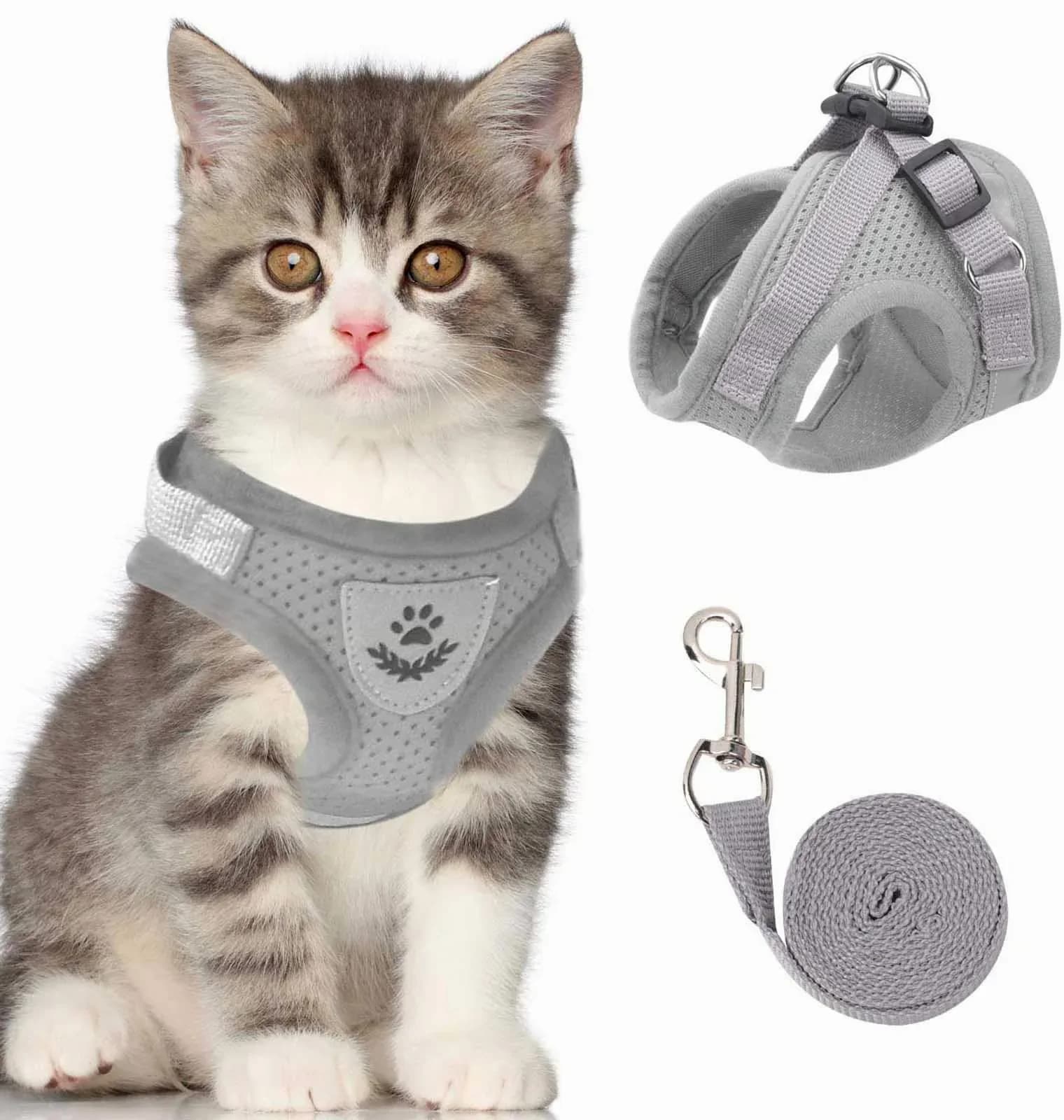 Adjustable Breathable Luminous Cat Harness, Blue XS (Under 3.3 lb) - View 4