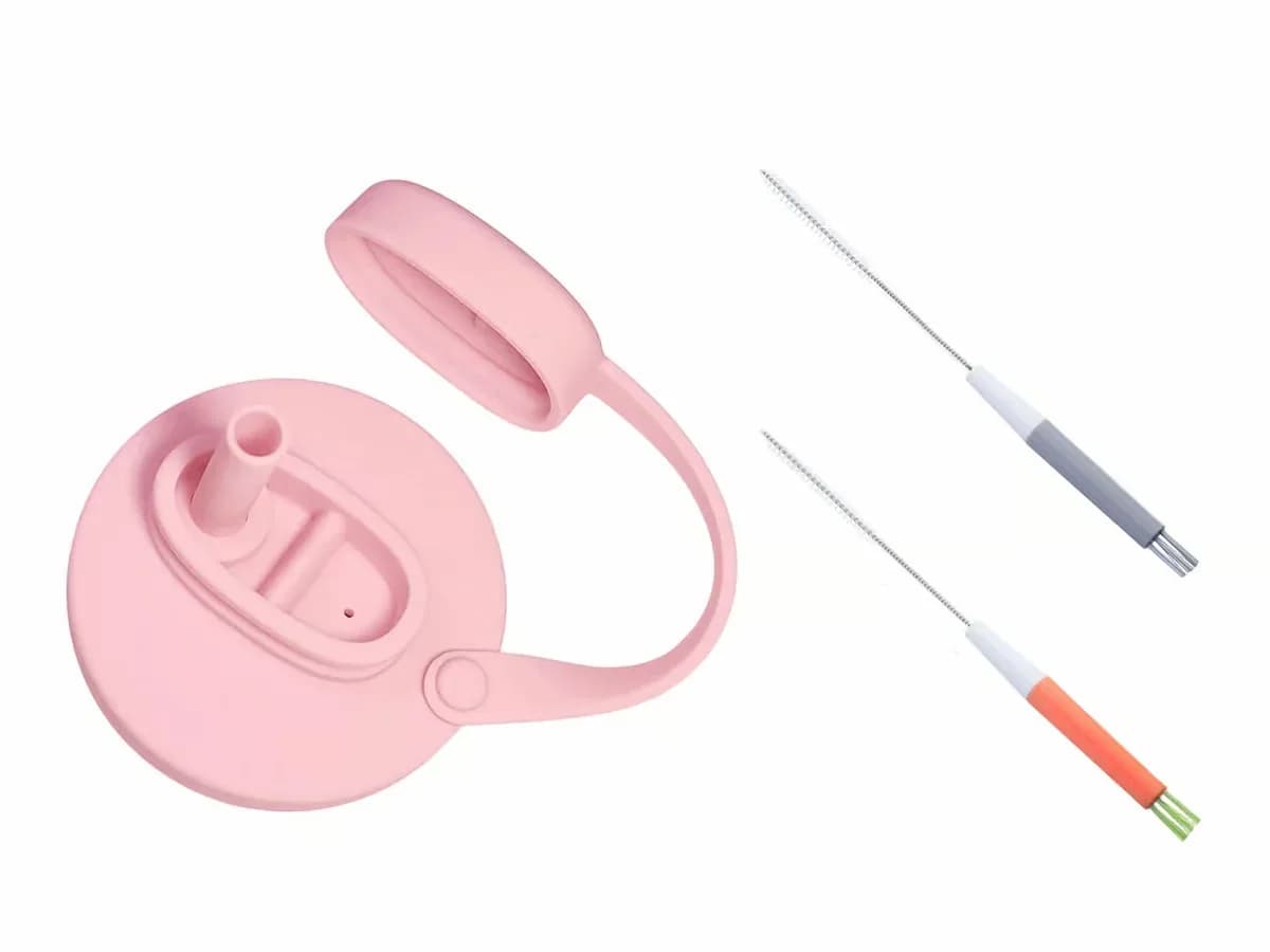 Pink Silicone Soda Can Lid Cover Without Straw Brush - View 29