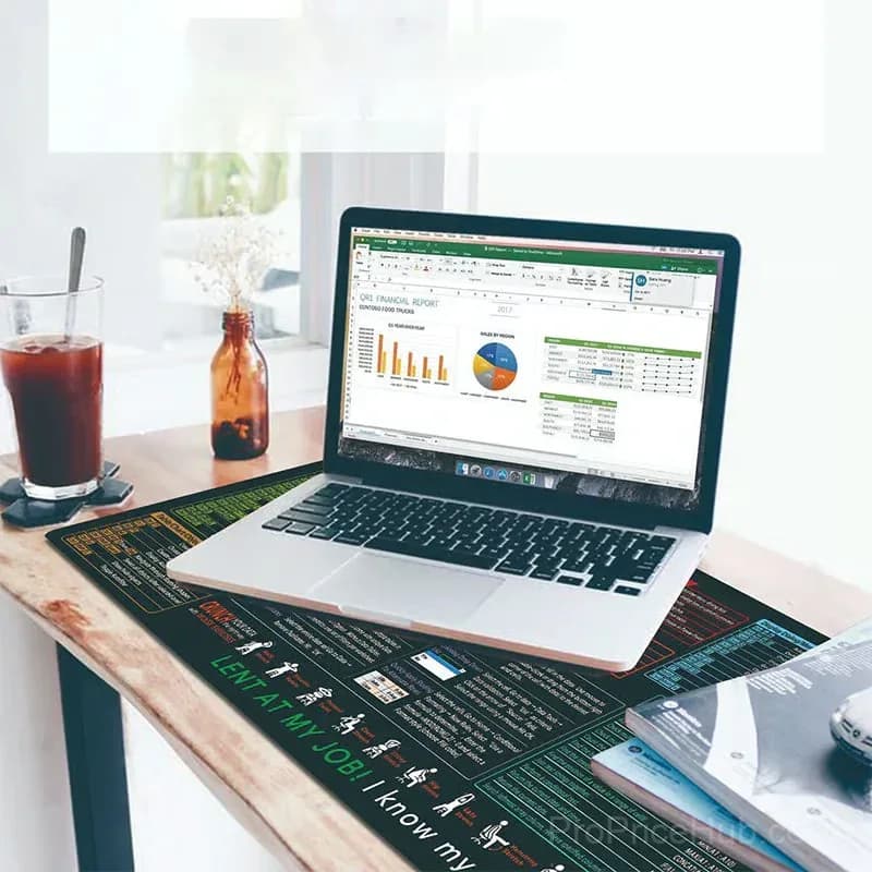 Stain-Resistant Anti-Slip Office Desk Pad, 300 x 800 x 2mm - View 5