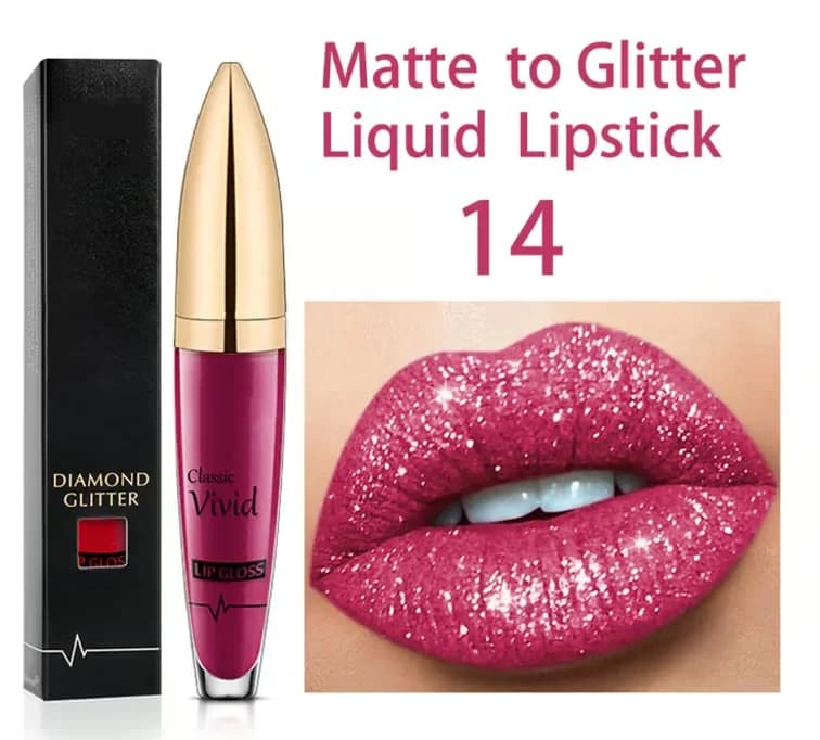 Diamond Lip Gloss Matte to Glitter Liquid Lipstick Waterproof 01 - View 17