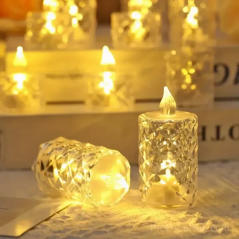 Small Plastic Flameless Candle Lights, 3-Pack - View 10