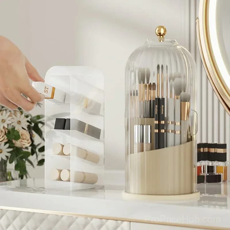 Sliding Lid Toothbrush Organizer, White - View 4