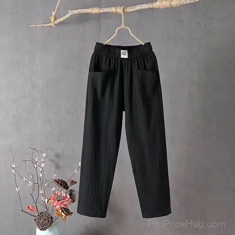 Women's Loose Fit Pants, White, Size S - View 7