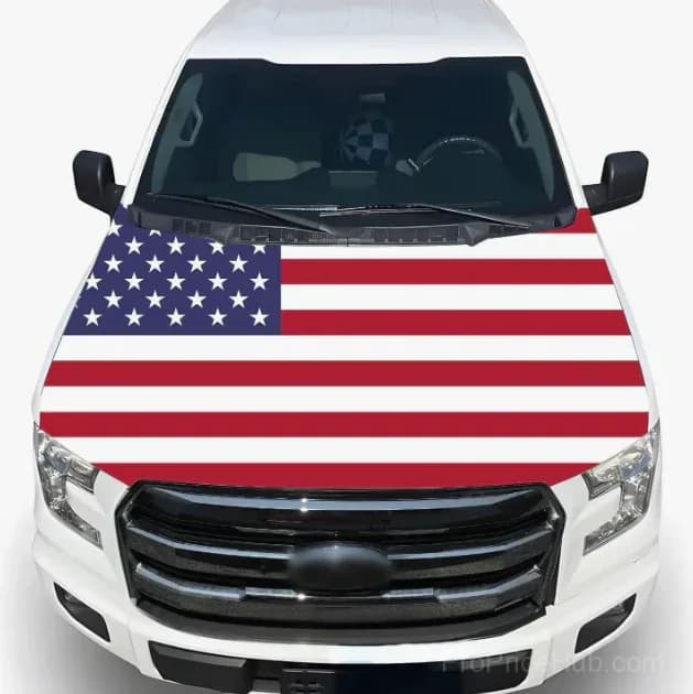 Patriotic American Flag Car Hood Cover - View 18