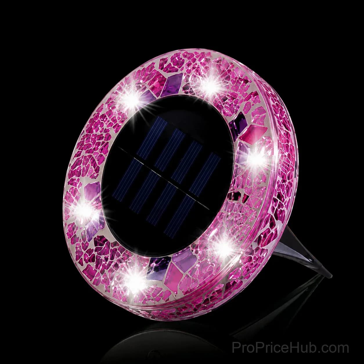 Solar Mosaic Disk Garden Lights - View 9