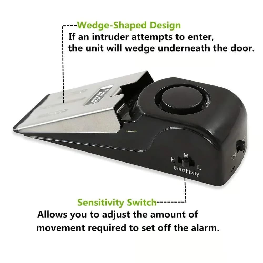 Doorstop Alarm with 120dB Siren - Home Security Wedge - View 11