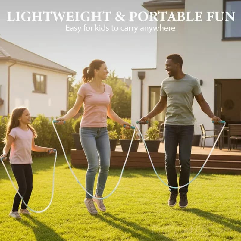 Kids LED Light-Up Jump Rope, Random Color, No Wrist Support - View 6