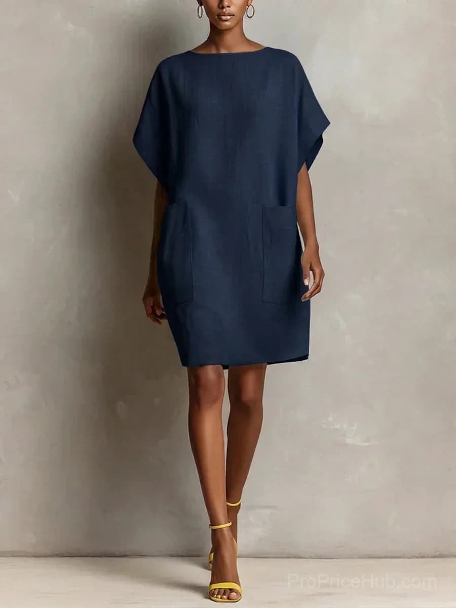 Linen-Blend Shift Dress - View 8