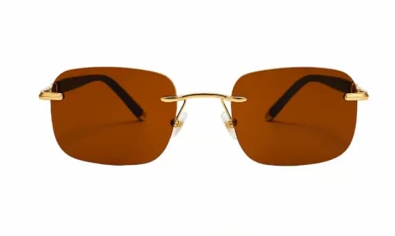 Black Rimless HD Protective Sunglasses, Metal, 1 Pair - View 8