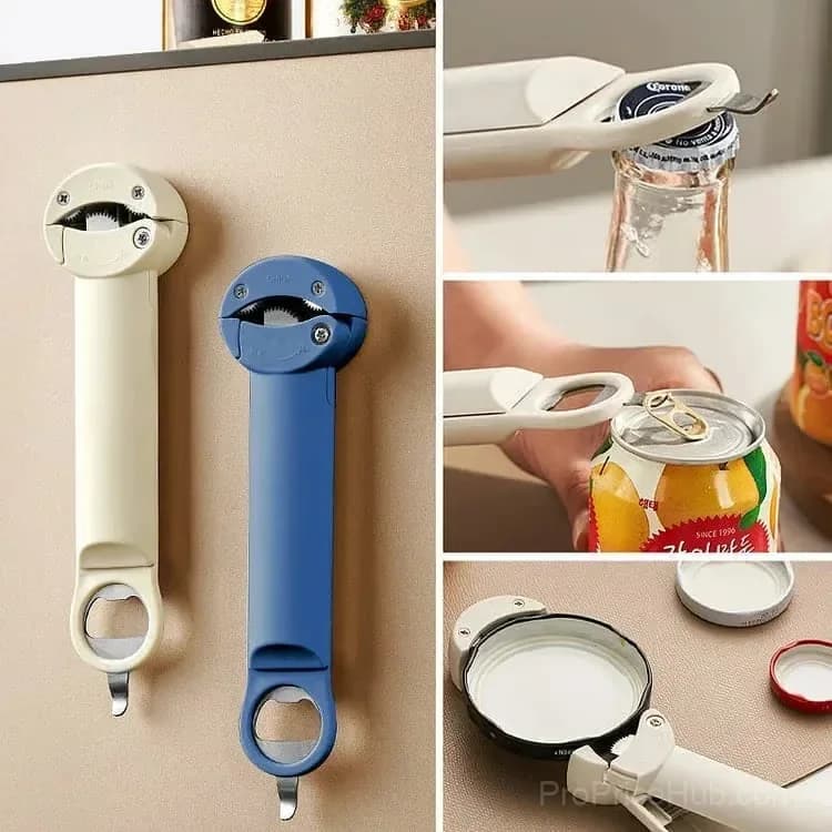 Multifunctional Magnetic Can Opener, Red - View 6