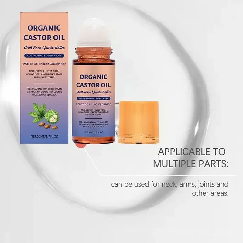 Organic Golden Castor Oil Roll-On with Rose Quartz, 1 Pc - View 8