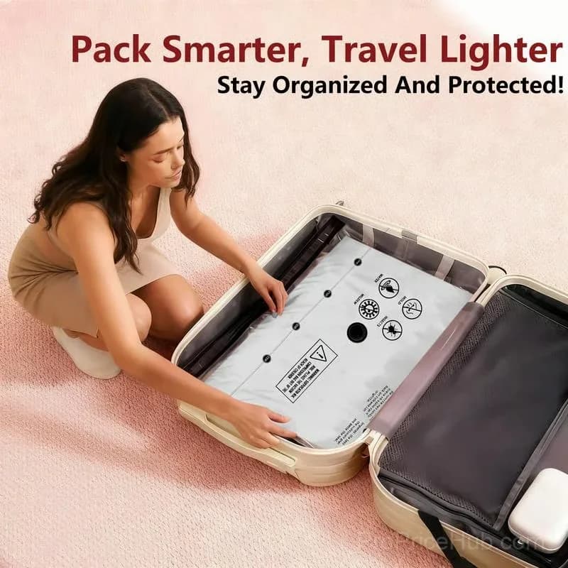 Cordless Travel Vacuum Storage Bag Set with Rechargeable Pump, 6-Pc - View 9